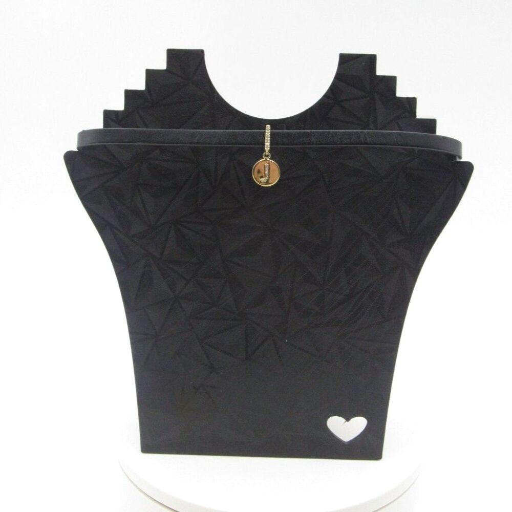 Kate Spade Black leather and Gold J initial necklace